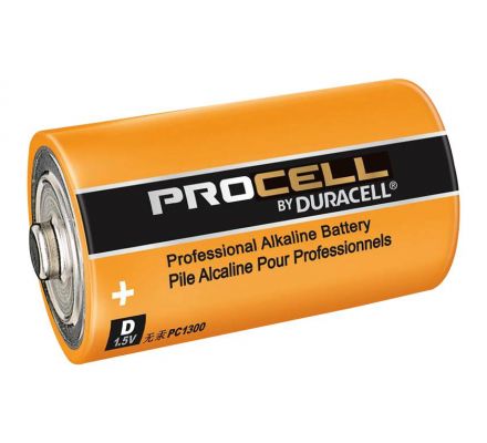 Duracell Procell PC1300 D-cell 1.5V Alkaline Button Top Battery -  Contractor Pack Priced Per Cell